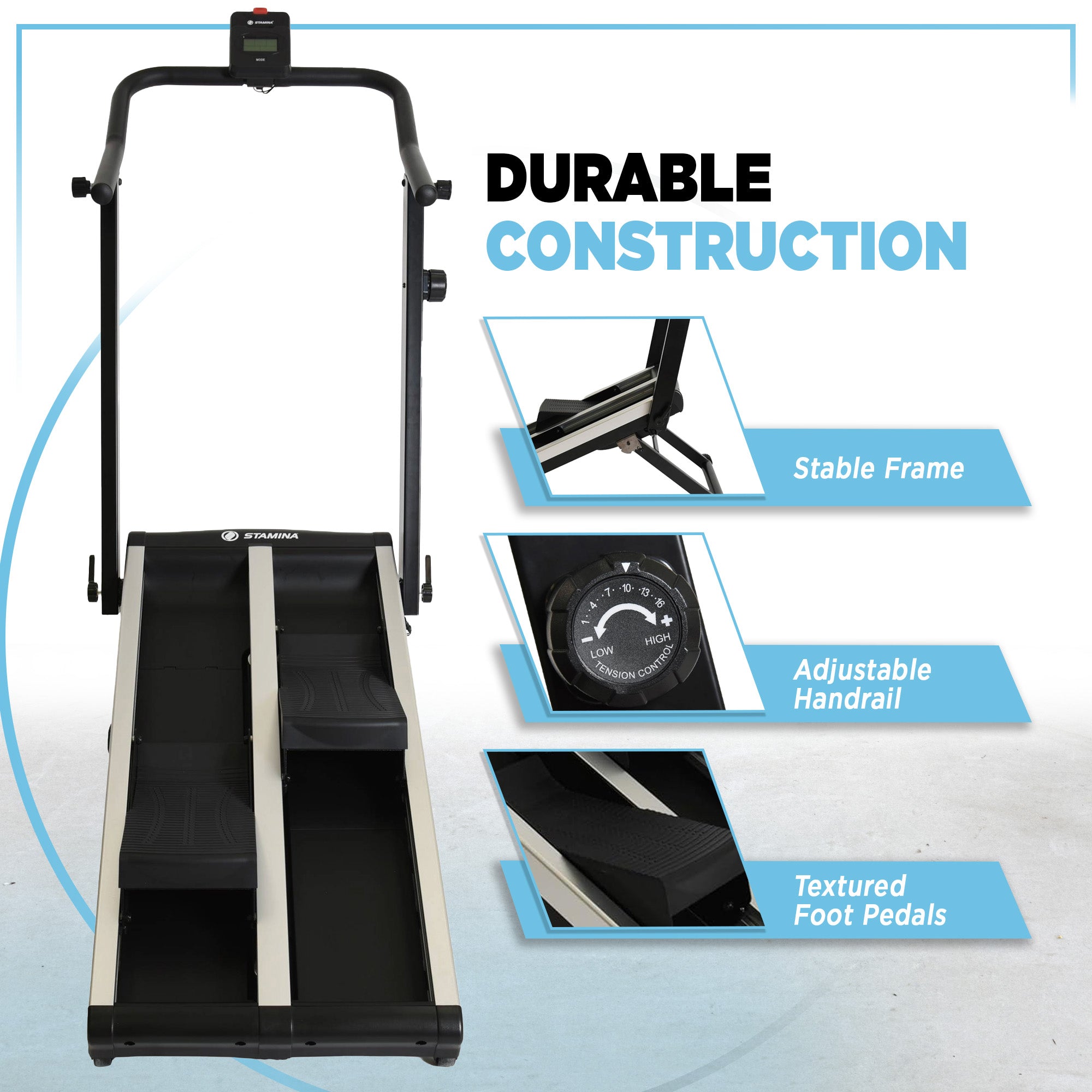 Stamina Stair Climber, Compact Exercise Stepper Machine for Home Workout - VMInnovations