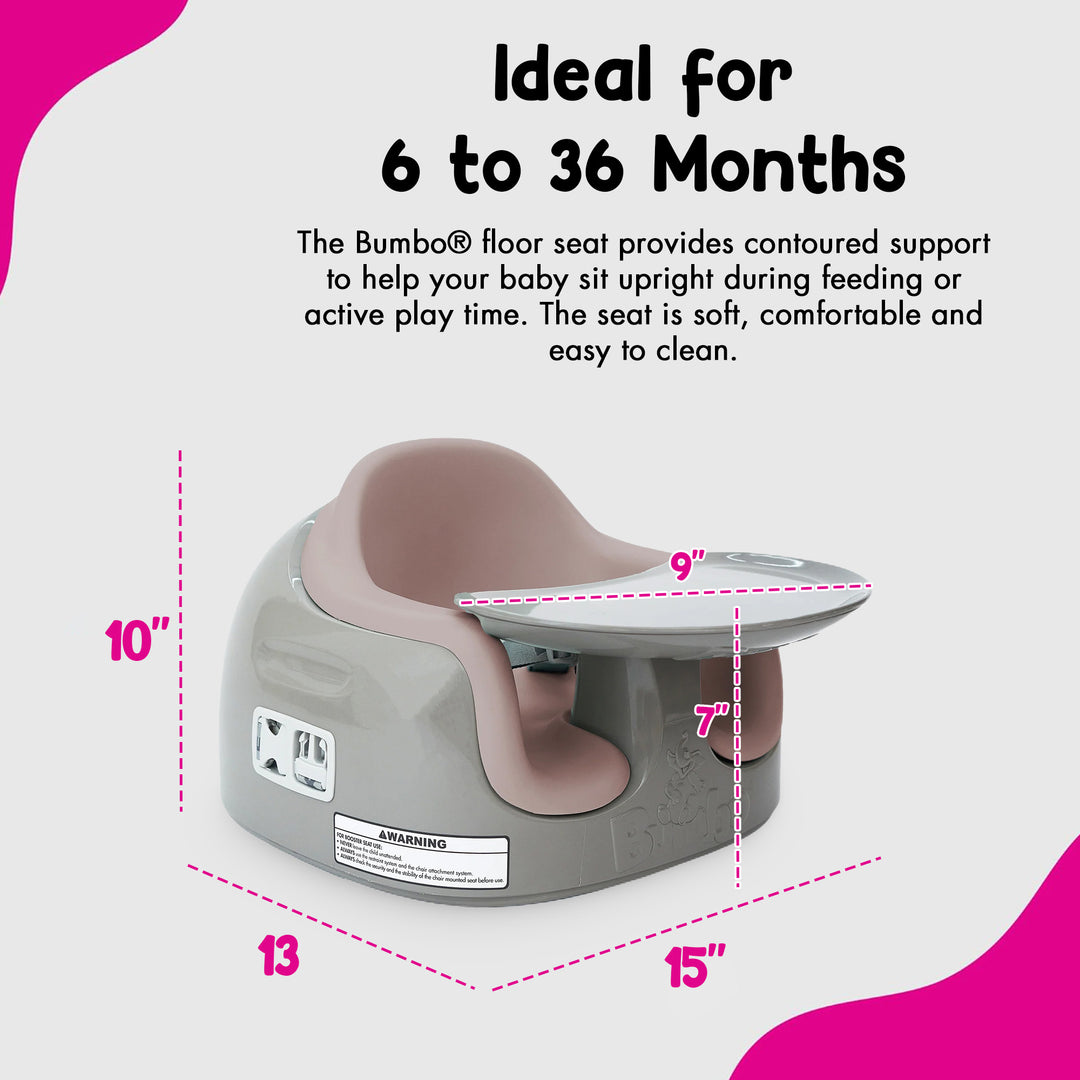 Bumbo Toddler 3-in-1 Booster High Chair and Tray, Breige/Sonoran Rose, 2 Pack