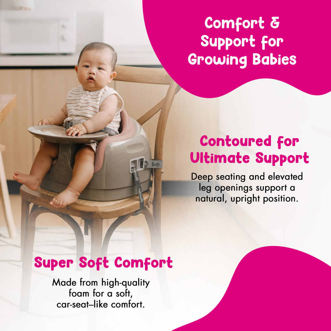 Bumbo Toddler Multi Seat 3-in-1 Booster High Chair and Tray, Breige/Sonoran Rose