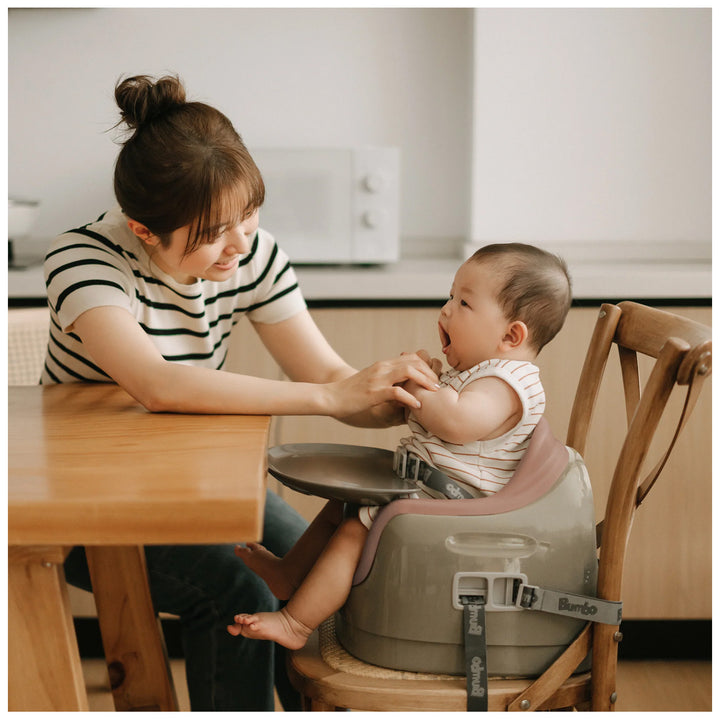Bumbo Toddler Multi Seat 3-in-1 Booster High Chair and Tray, Breige/Sonoran Rose