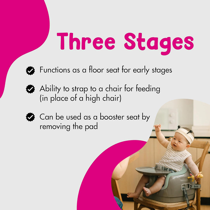 Bumbo Toddler Multi Seat 3-in-1 Booster High Chair and Tray, Beige & Agave, 2 Pack