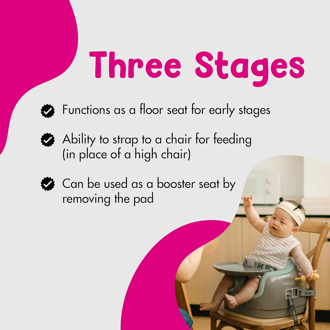 Bumbo Toddler Multi Seat 3-in-1 Booster High Chair and Tray, Breige & Agave, 2 Pack