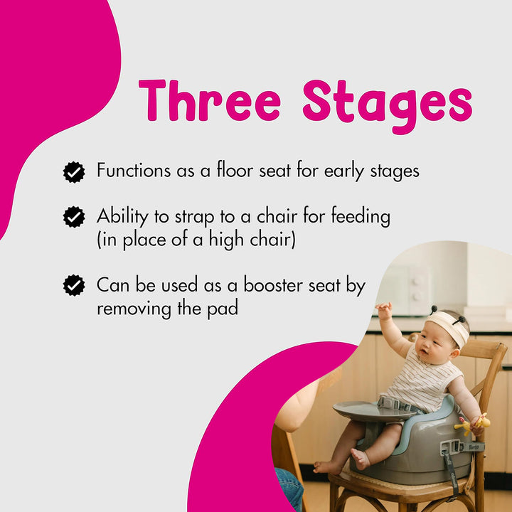 Bumbo Toddler 3-in-1 Booster High Chair and Tray, Breige/Desert Mirage, 2 Pack