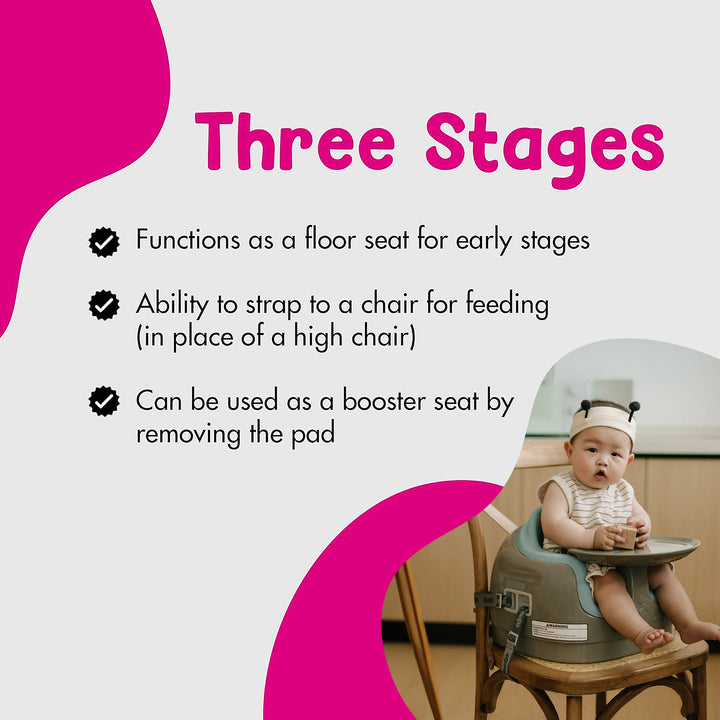 Bumbo Toddler 3-in-1 Booster High Chair and Tray, Breige/Desert Mirage, 2 Pack