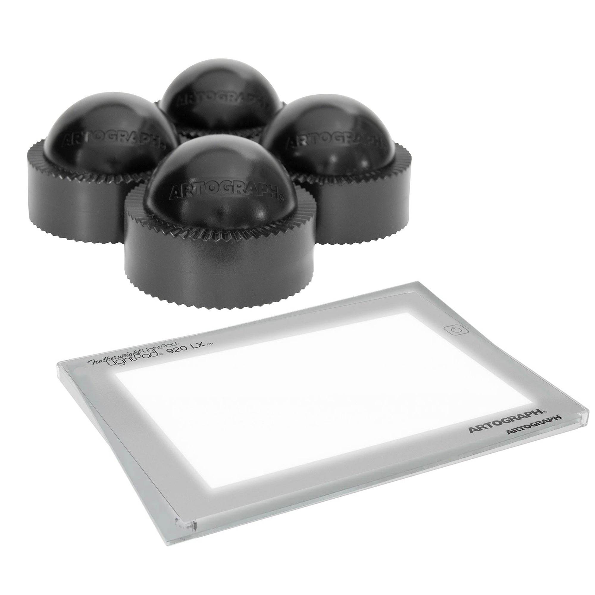 Artograph Featherweight 9"x6" Dimmable Slim Lightpad + PadPucks Stackable Stand