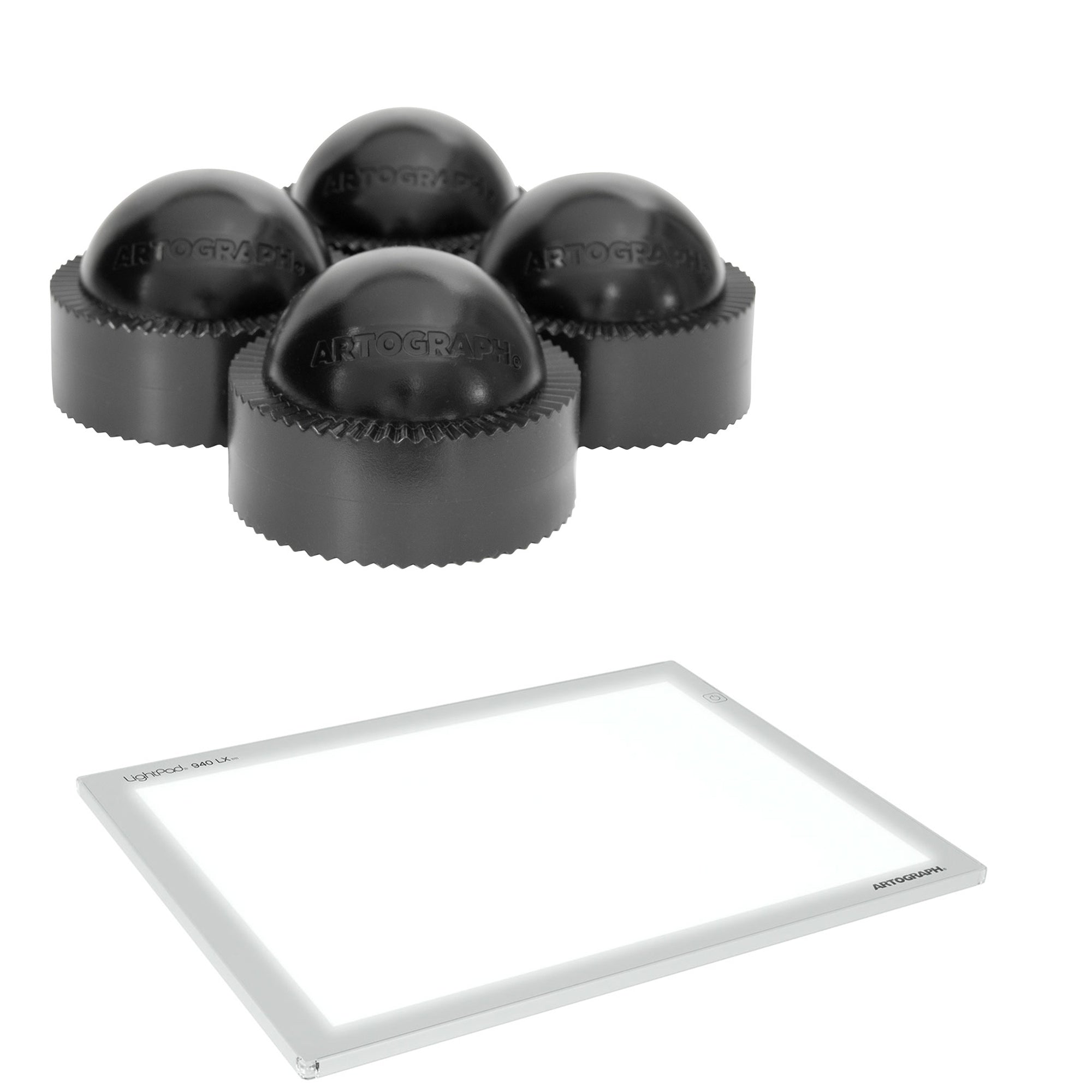 Artograph Featherweight 17x12" Dimmable Slim Lightpad + PadPucks Stackable Stand