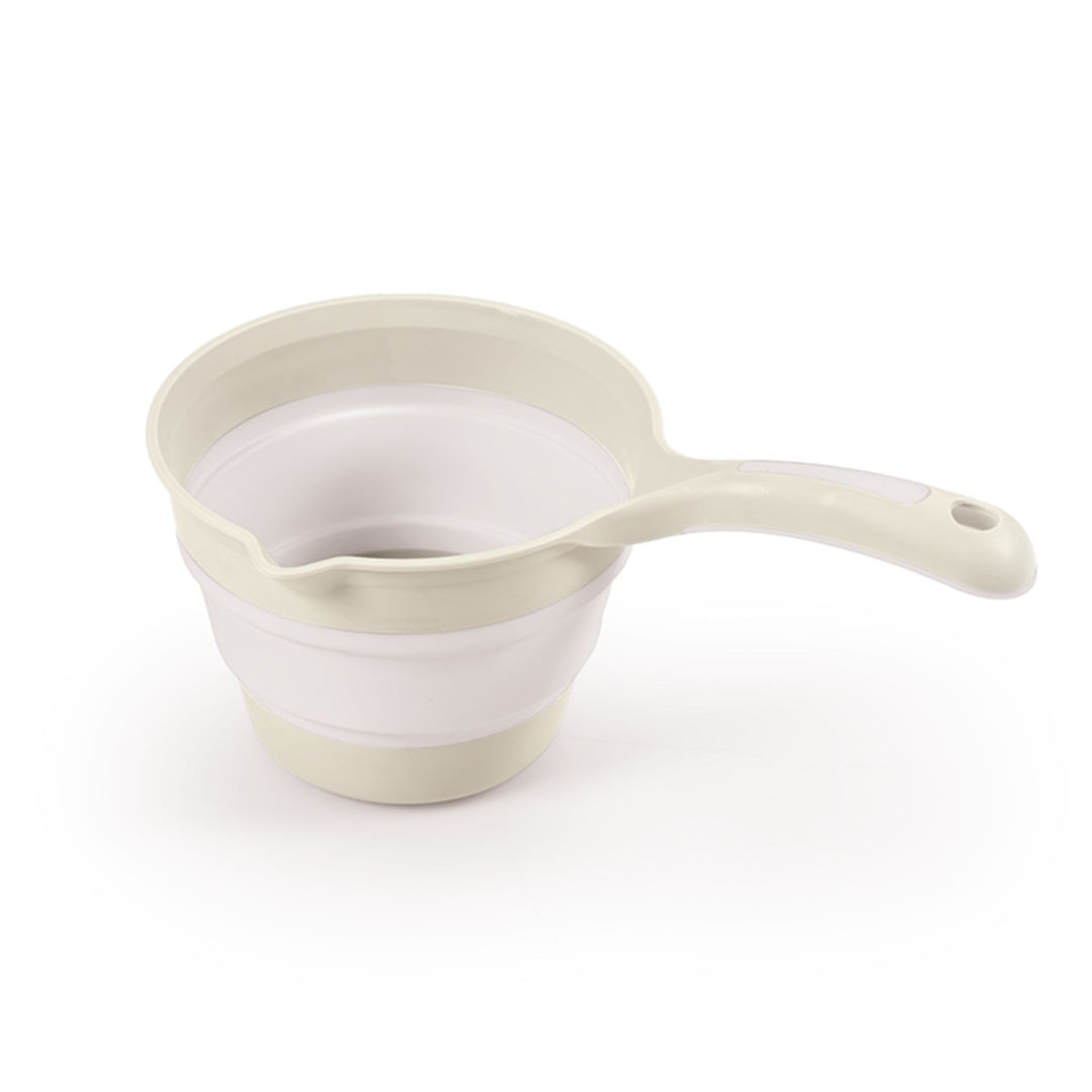 DOLU Foldable Bath Ladle for Compact Toddler Wash Tub, Ages 6+ Months, Beige