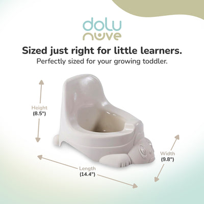 Dolu Nuve Portable Potty for Toddlers 18+ Months with Bunny-Themed Design, Beige - VMInnovations
