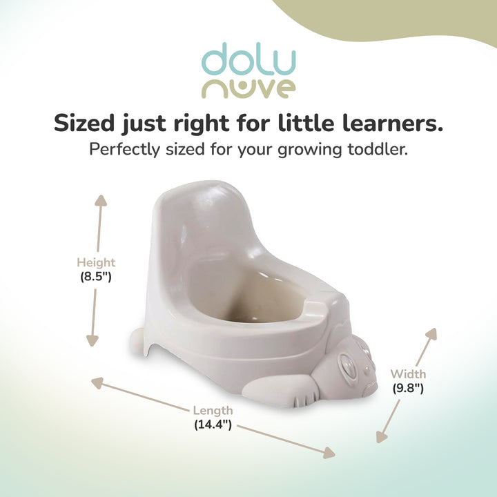 Dolu Nuve Portable Potty for Toddlers 18+ Months with Bunny-Themed Design, Beige