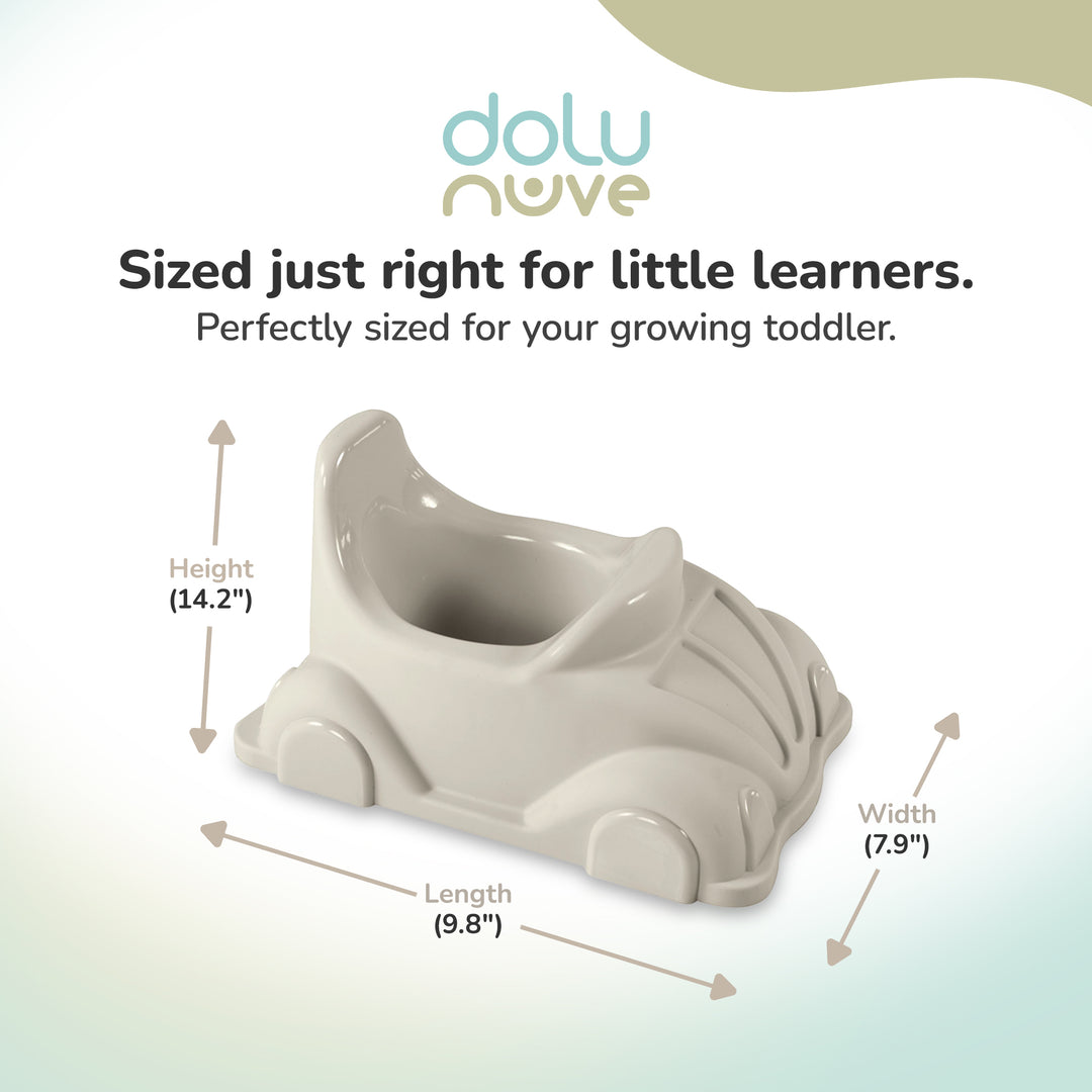 Dolu Nuve Portable Potty for Toddlers 18+ Months with Car-Themed Design, Beige