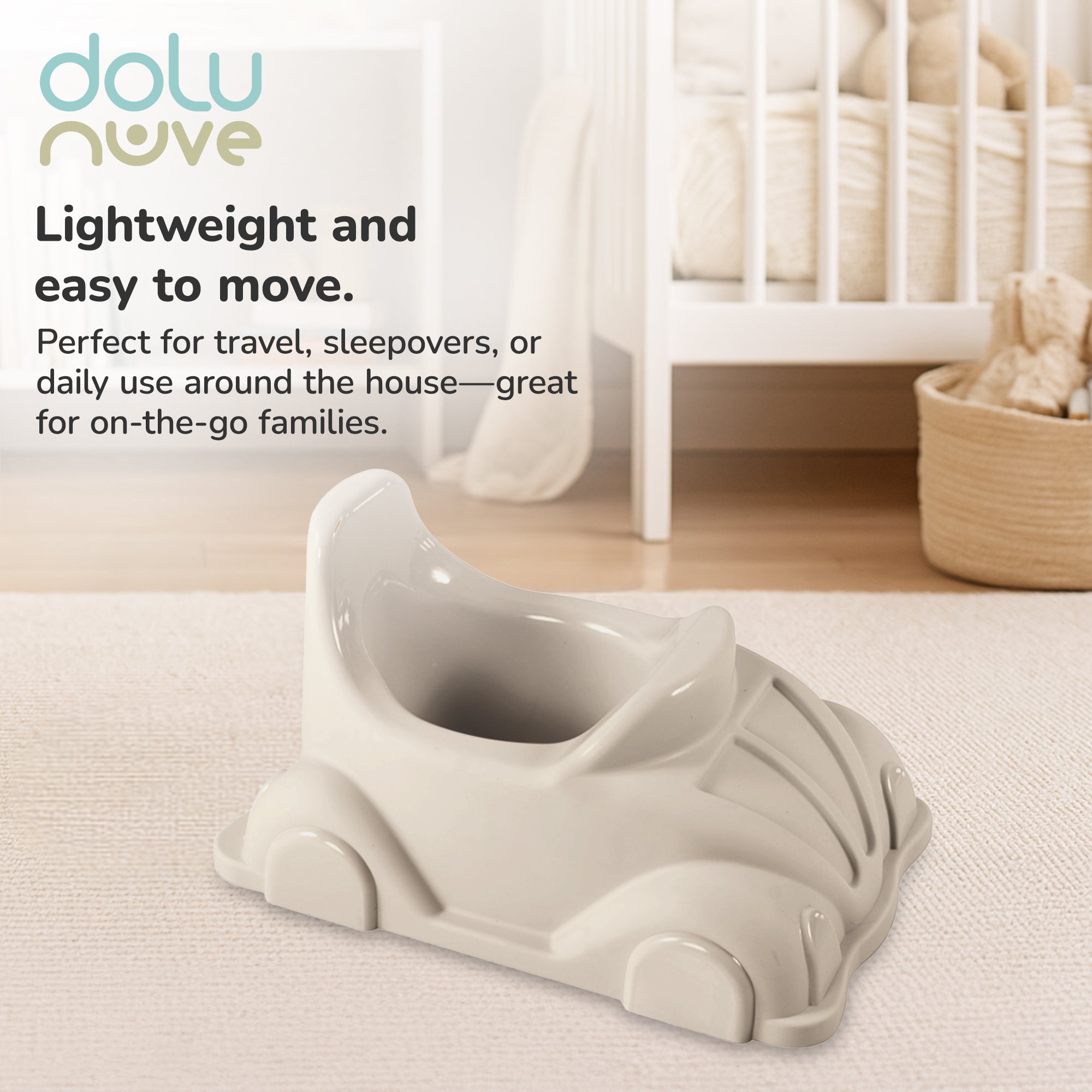 Dolu Nuve Portable Potty for Toddlers 18+ Months with Car-Themed Design, Beige (Open Box)