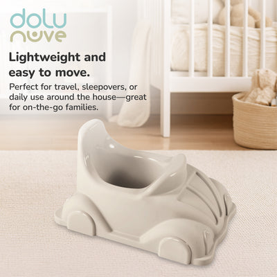 Dolu Nuve Portable Potty for Toddlers 18+ Months with Car-Themed Design, Beige (Open Box)