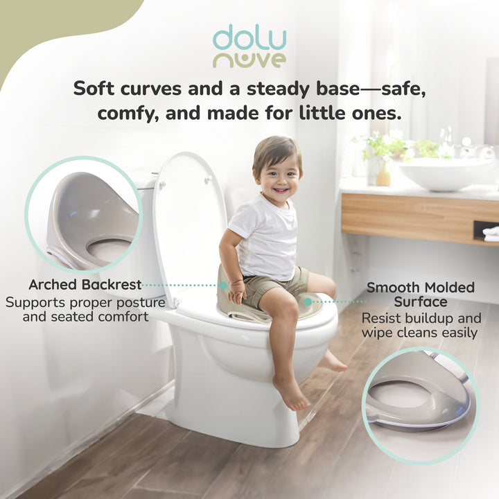 Dolu Nuve Toddler Toilet Training Seat Insert with High-Arched Backrest, Beige