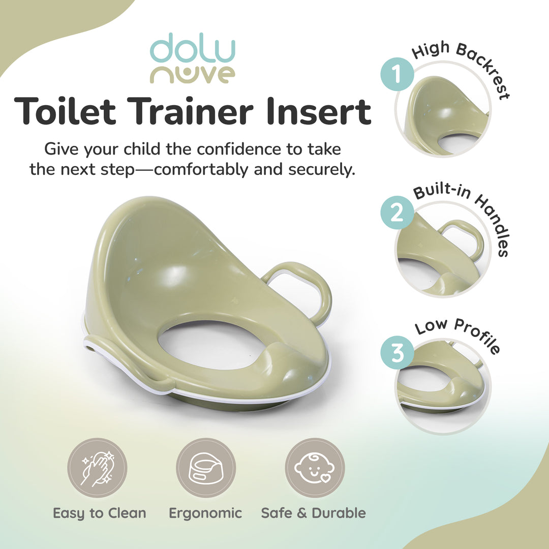 Dolu Nuve Toddler Toilet Training Seat Insert with High-Arched Backrest, Green