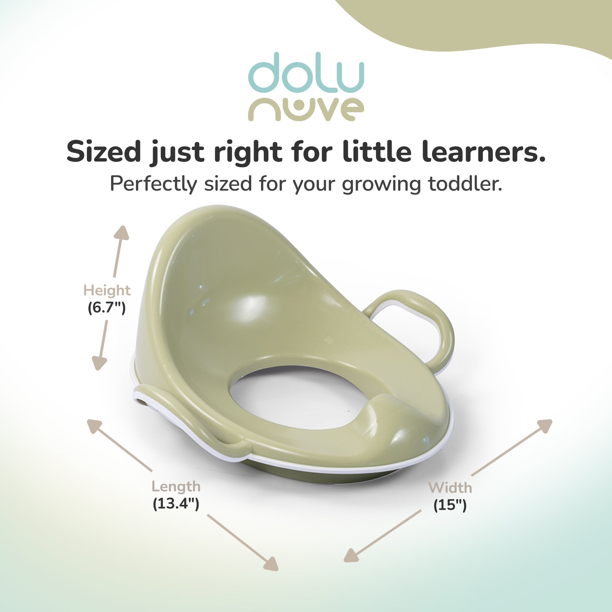 Dolu Nuve Toddler Toilet Training Seat Insert with High-Arched Backrest, Green - VMInnovations