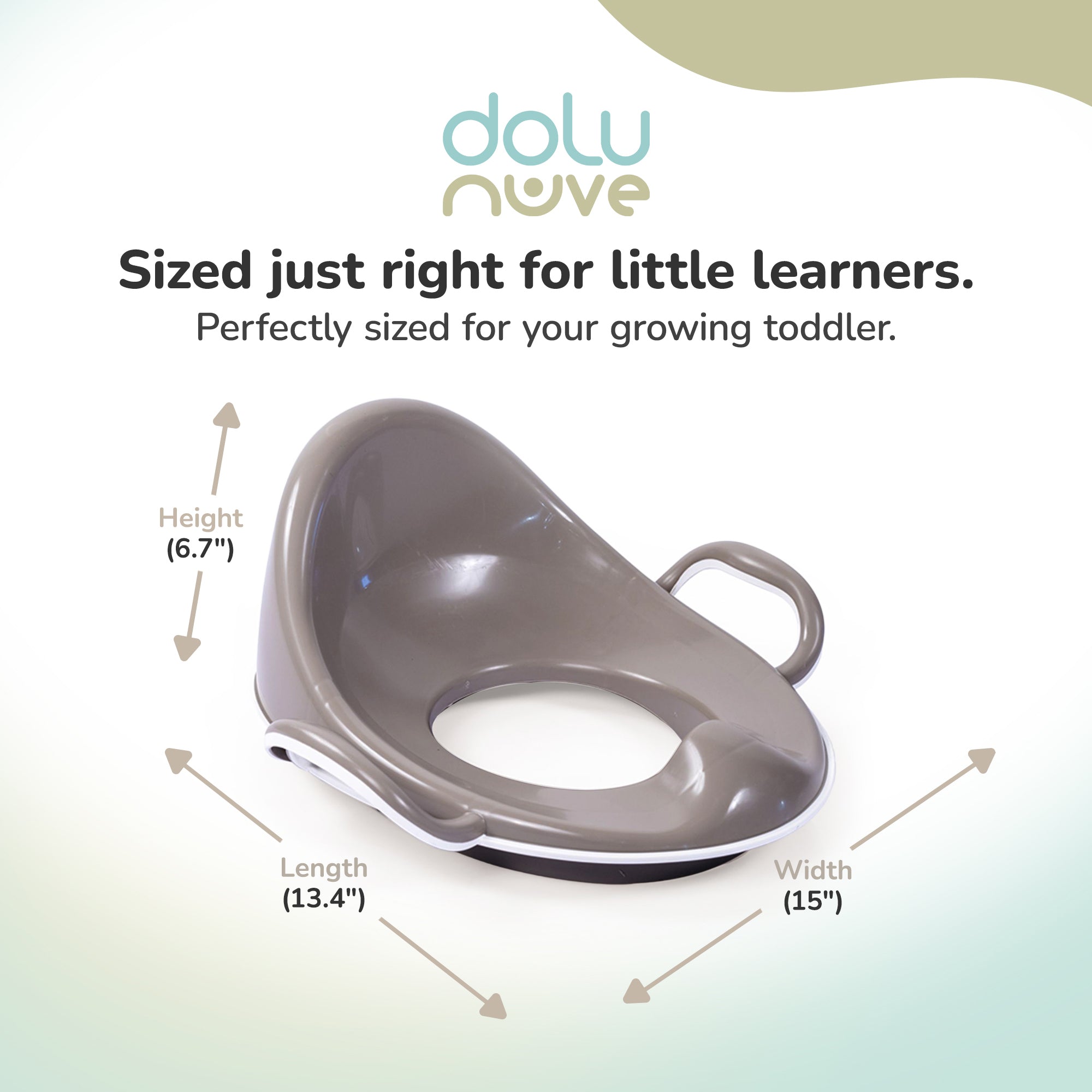 Dolu Nuve Toddler Toilet Training Seat Insert with High-Arched Backrest, Grey - VMInnovations