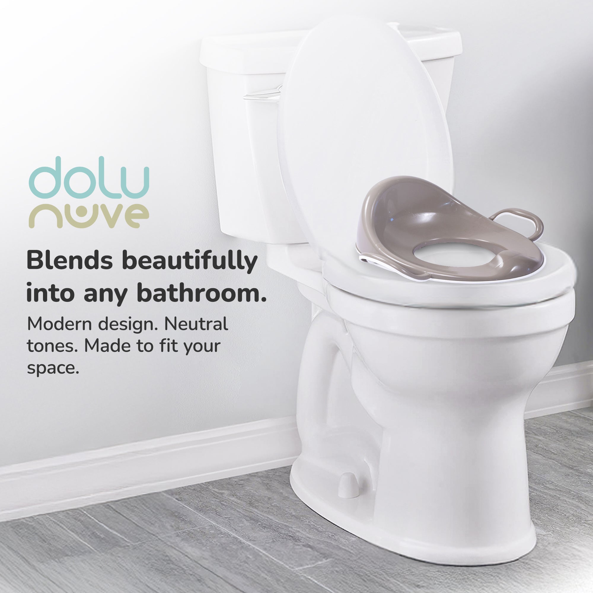 Dolu Nuve Toddler Toilet Training Seat Insert with High-Arched Backrest, Grey - VMInnovations