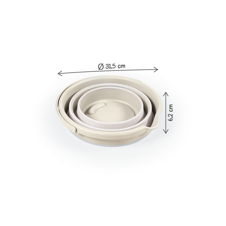 DOLU Foldable Baby Bath Bucket, Compact Toddler Wash Tub, Ages 6+ Months, Beige