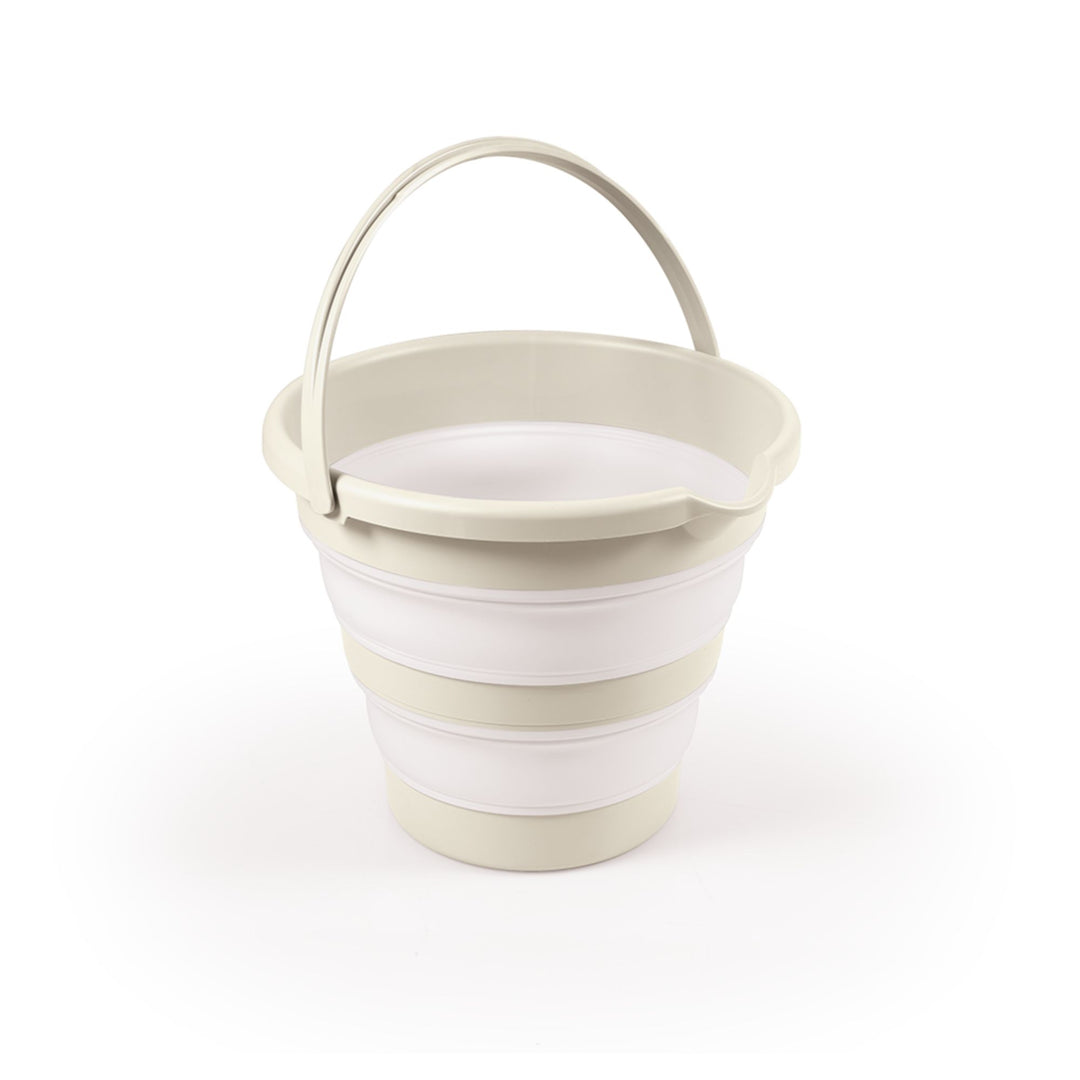 DOLU Foldable Baby Bath Bucket, Compact Toddler Wash Tub, Ages 6+ Months, Beige