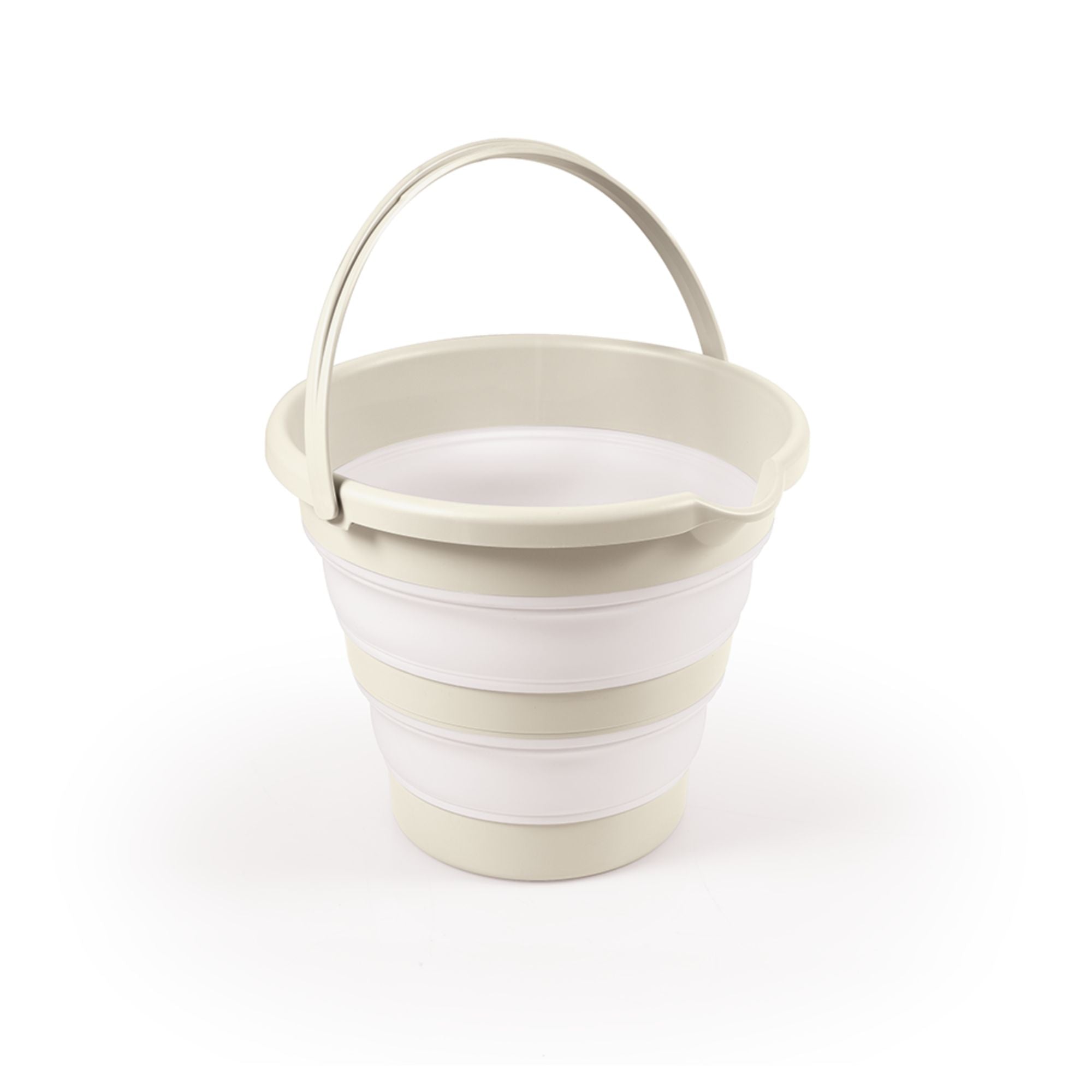 DOLU NUVE Foldable Baby Bath Bucket, Compact Toddler Wash Tub, Ages 6+ Months, Beige - VMInnovations