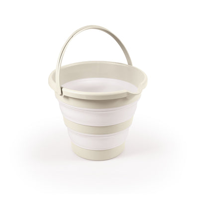 DOLU NUVE Foldable Baby Bath Bucket, Compact Toddler Wash Tub, Ages 6+ Months, Beige - VMInnovations