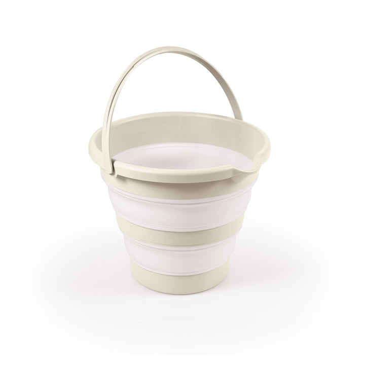 DOLU Foldable Baby Bath Bucket, Compact Toddler Wash Tub, Ages 6+ Months, Beige