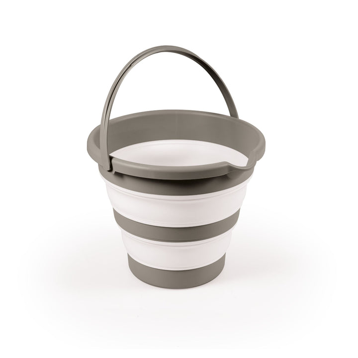 DOLU Foldable Baby Bath Bucket, Compact Toddler Wash Tub, Ages 6+ Months, Grey
