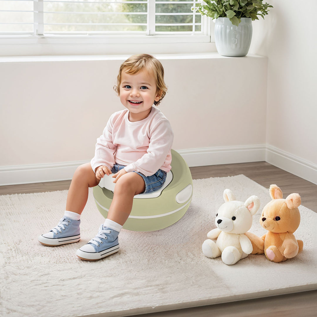 Dolu Nuve Potty Training Seat, Portable Toilet Chair for Kids, Eco Green