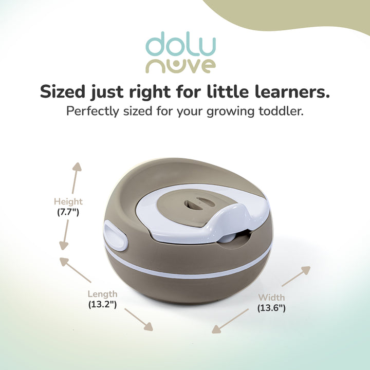 Dolu Nuve Potty Training Seat, Portable Toilet Chair for Kids, Stone Grey