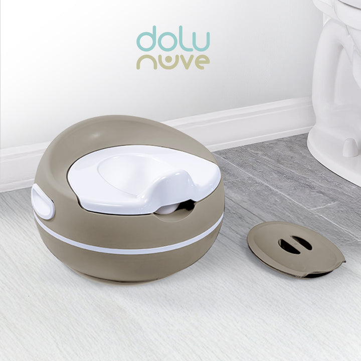 Dolu Nuve Potty Training Seat, Portable Toilet Chair for Kids, Stone Grey