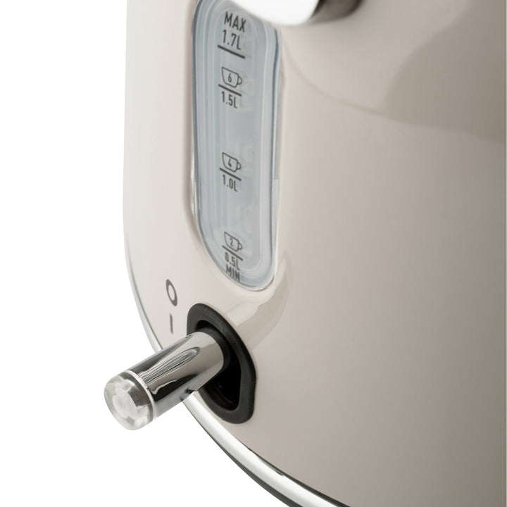 Haden Dorset 2 Slice Wide Slot Toaster & Electric Water Kettle, Putty & Chrome