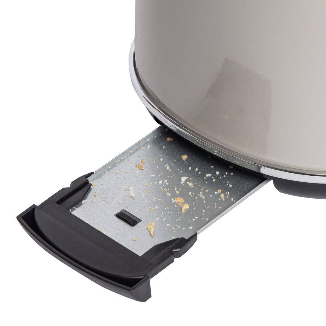 Haden Dorset 2 Slice Wide Slot Toaster & Electric Water Kettle, Putty & Chrome