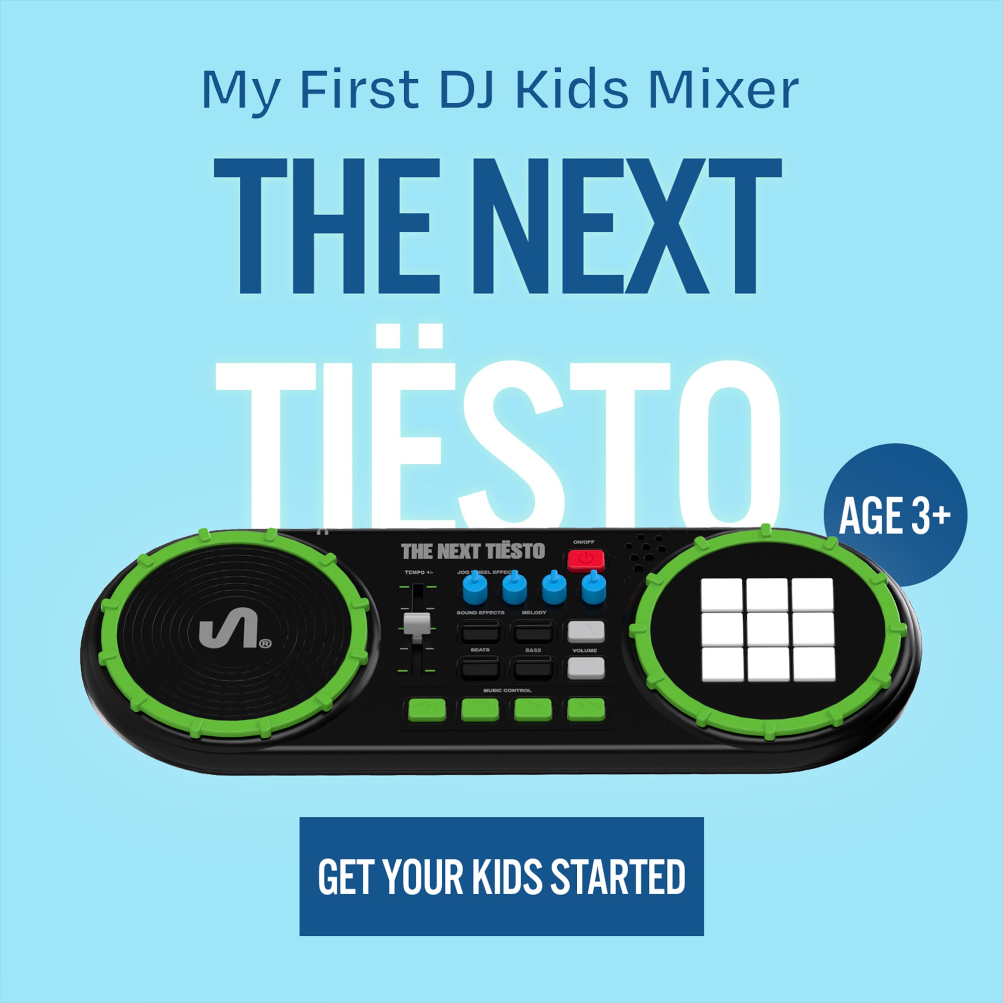 The Next Beat by Tiesto Mixer for Kids w/Jog Wheel, Effects, & LED (Open Box) - VMInnovations