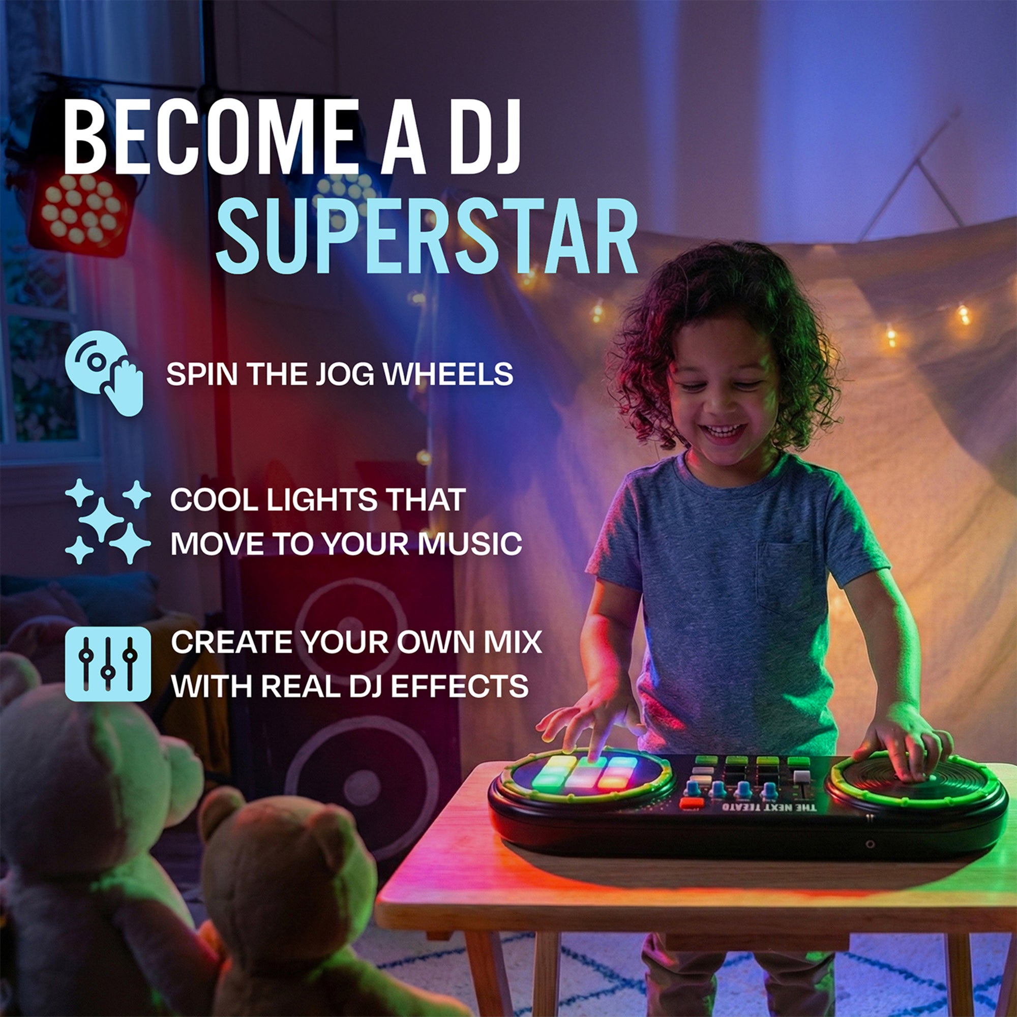 The Next Beat by Tiesto Mixer for Kids w/Jog Wheel, Effects, & LED (Open Box) - VMInnovations