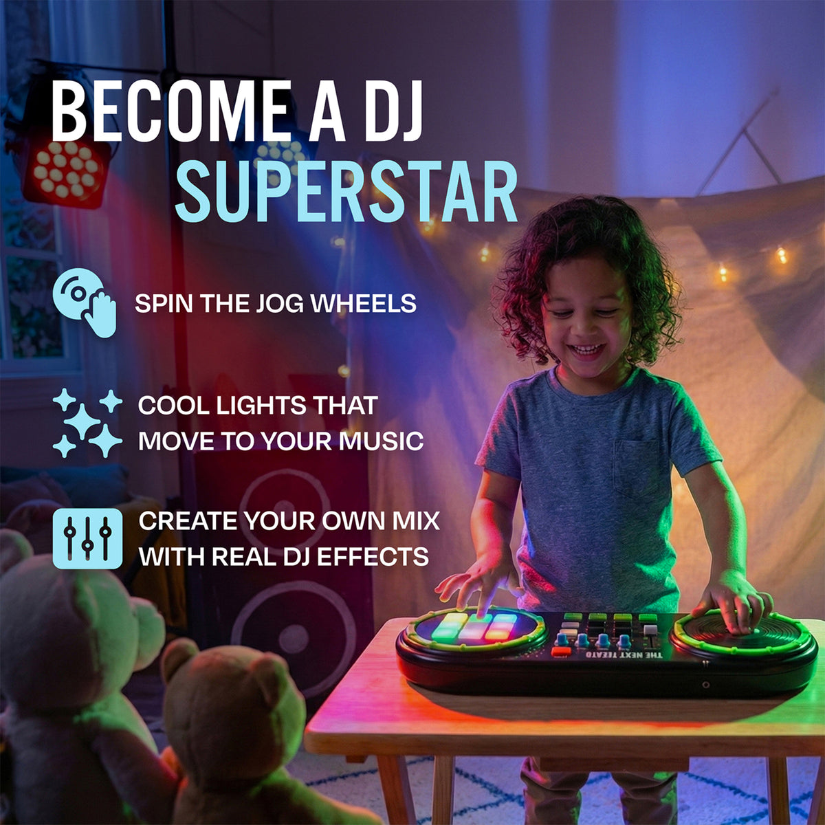 The Next Beat by Tiesto Mixer for Kids w/Jog Wheel, Effects, & LED (Open Box) - VMInnovations