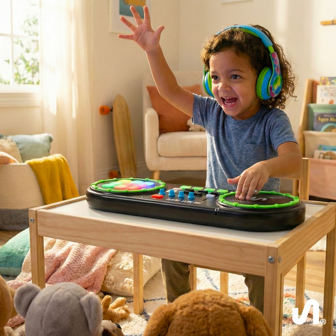 The Next Beat by Tiesto First DJ Mixer for Kids w/Jog Wheel, Effects, & LED Pads