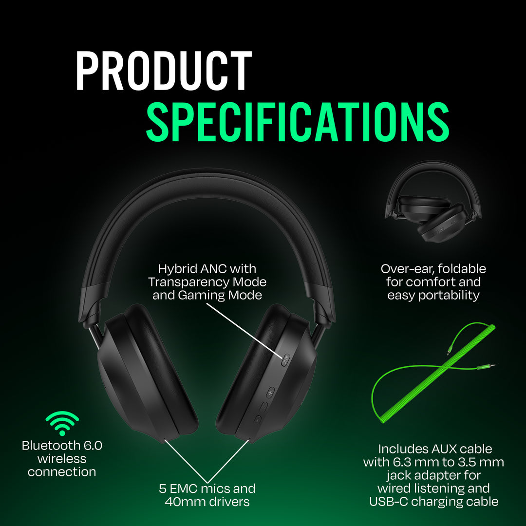 The Next Sound by Tiesto Over-Ear Wireless Noise Cancelling Headphones(Open Box)