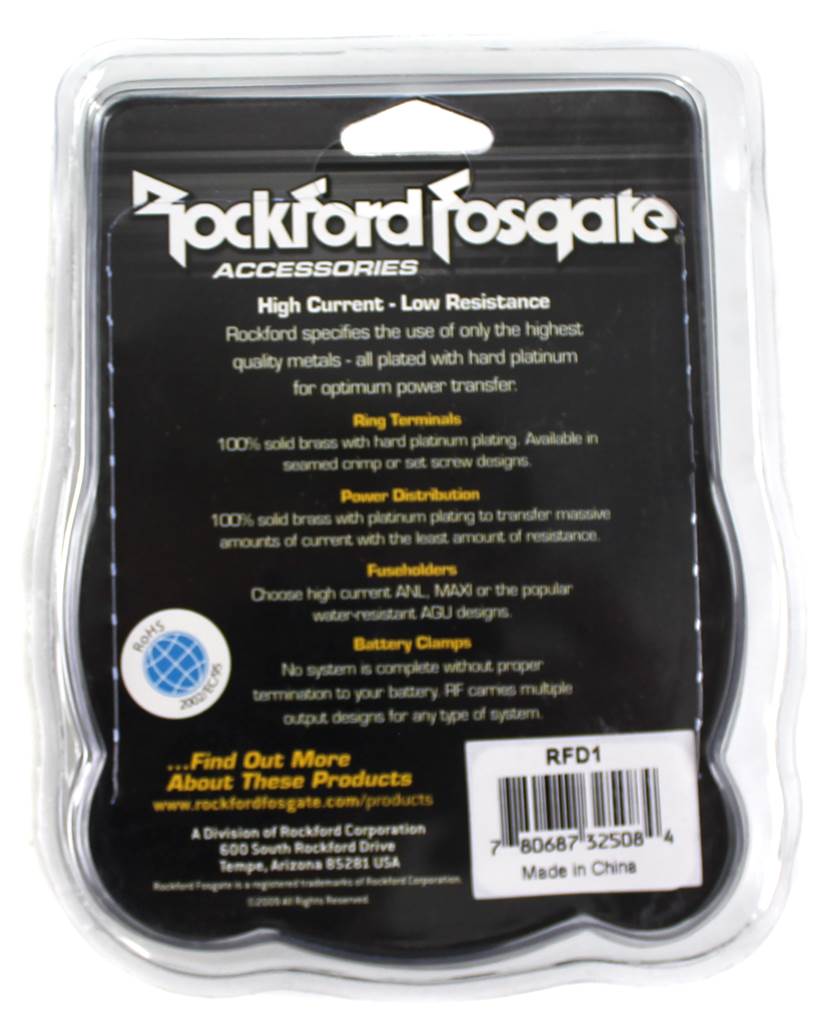 Rockford Fosgate RFD1 0/1/4-Gauge Ga AWG Car Audio Distribution Block 1-In 2-Out