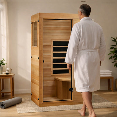 Dynamic Saunas Elite 1 Person Compact Ultra Low EMF FAR Infrared Home Sauna - VMInnovations