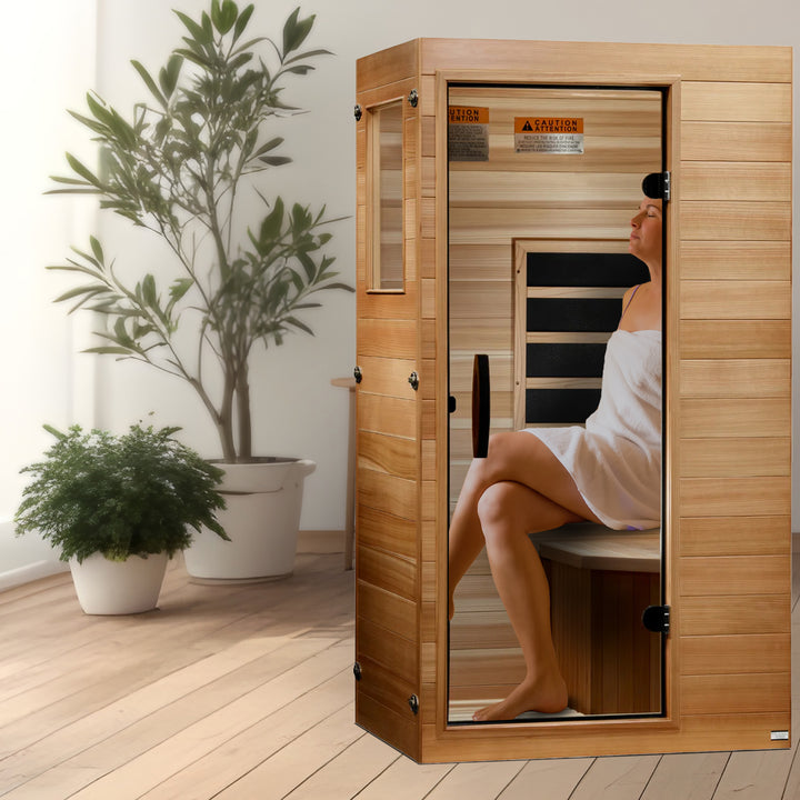 Dynamic Saunas Elite 1 Person Compact Ultra Low EMF FAR Infrared Home Sauna - VMInnovations