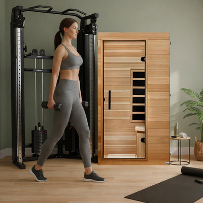 Dynamic Saunas Elite 1 Person Compact Ultra Low EMF FAR Infrared Home Sauna - VMInnovations