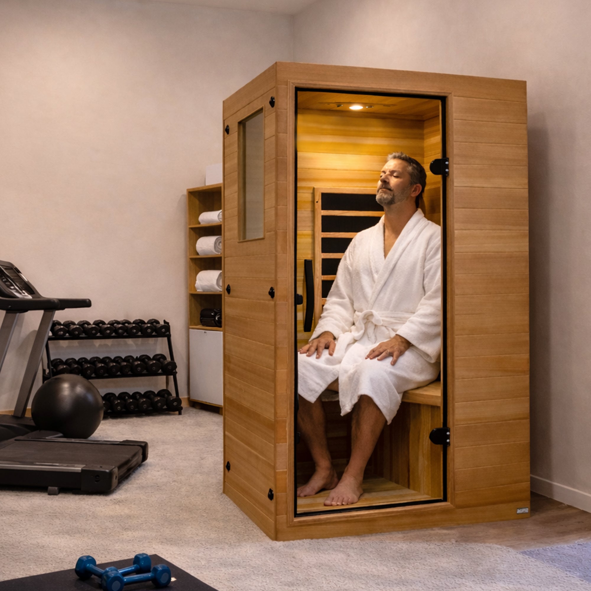 Dynamic Saunas Elite 1 Person Compact Ultra Low EMF FAR Infrared Home Sauna - VMInnovations