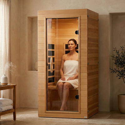 Dynamic Saunas Elite 1 Person Compact Ultra Low EMF FAR Infrared Home Sauna - VMInnovations