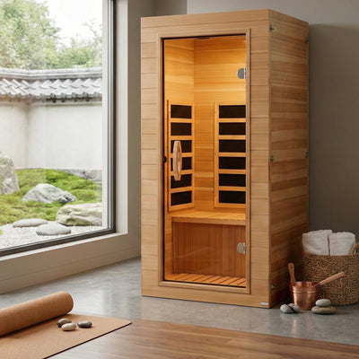 Dynamic Saunas Elite 1 Person Compact Ultra Low EMF FAR Infrared Home Sauna - VMInnovations