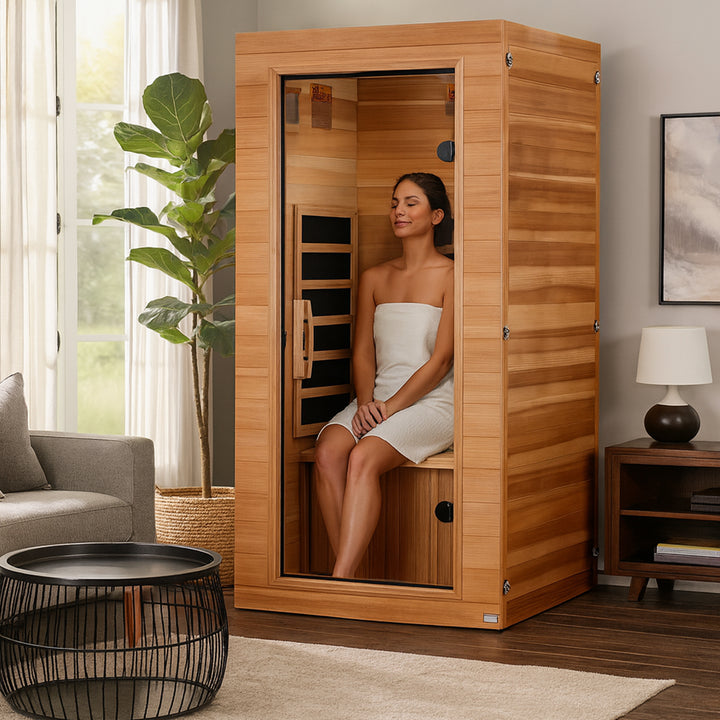 Dynamic Saunas Elite 1 Person Compact Ultra Low EMF FAR Infrared Home Sauna - VMInnovations