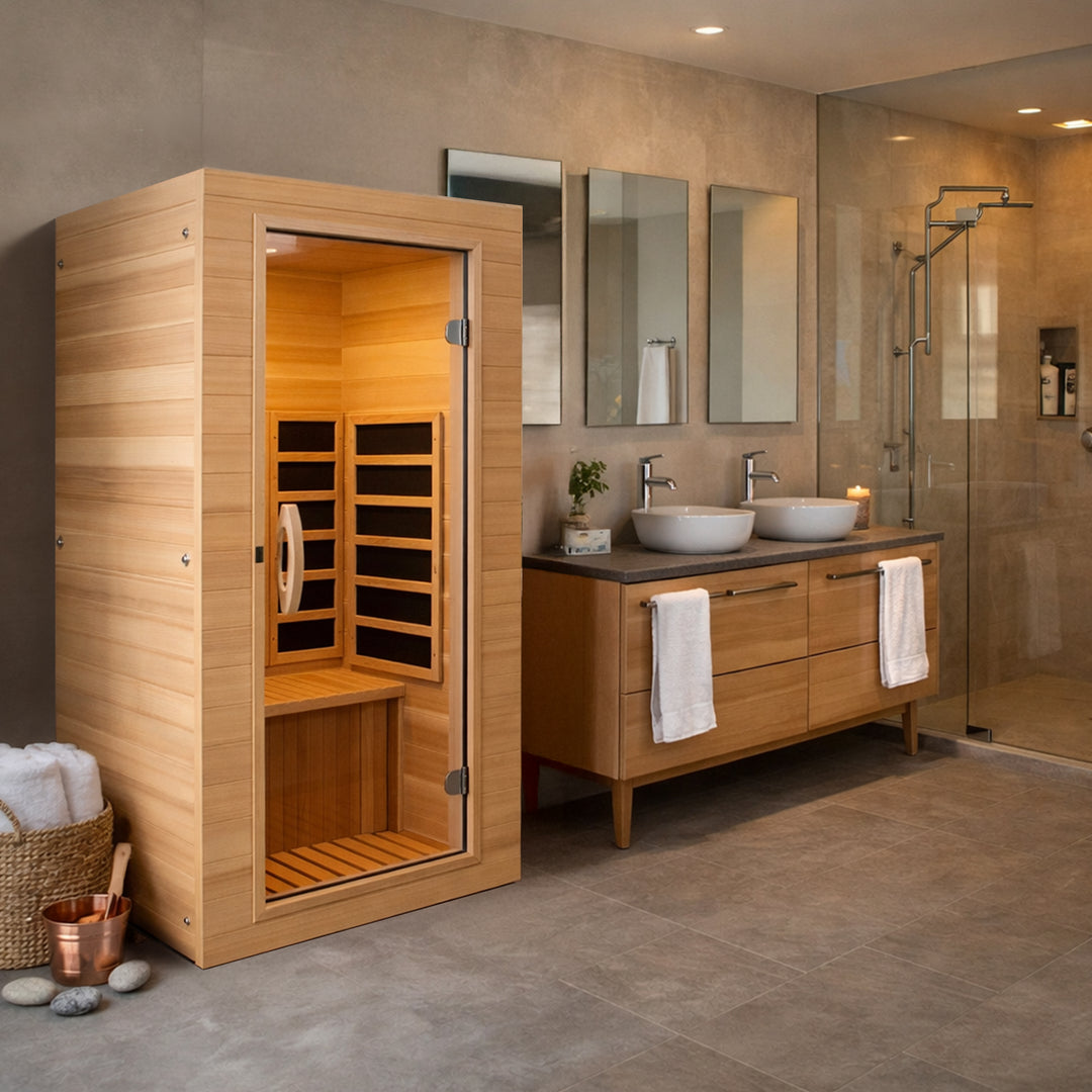 Dynamic Saunas Elite 1 Person Compact Ultra Low EMF FAR Infrared Home Sauna - VMInnovations