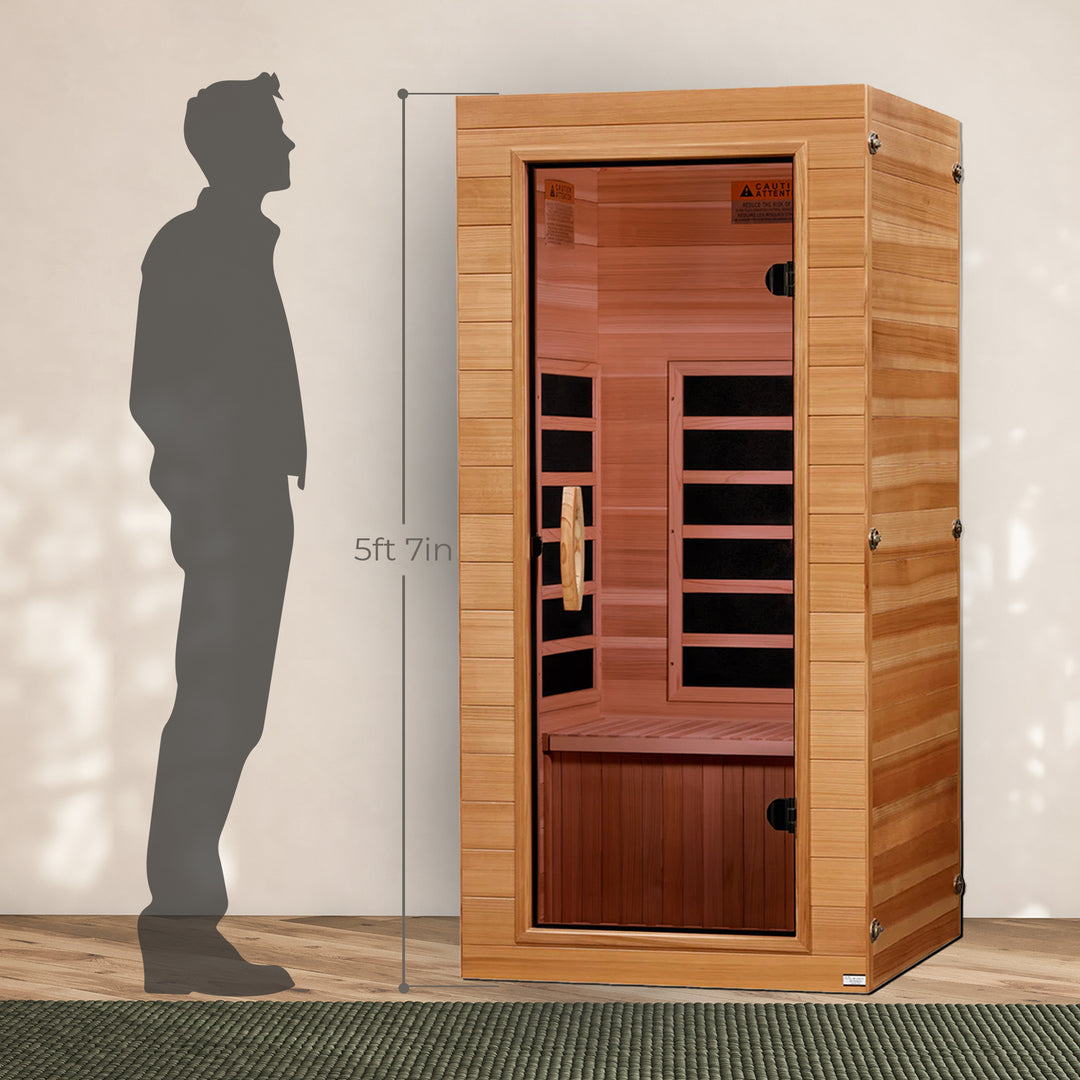 Dynamic Saunas Elite 1 Person Compact Ultra Low EMF FAR Infrared Home Sauna - VMInnovations