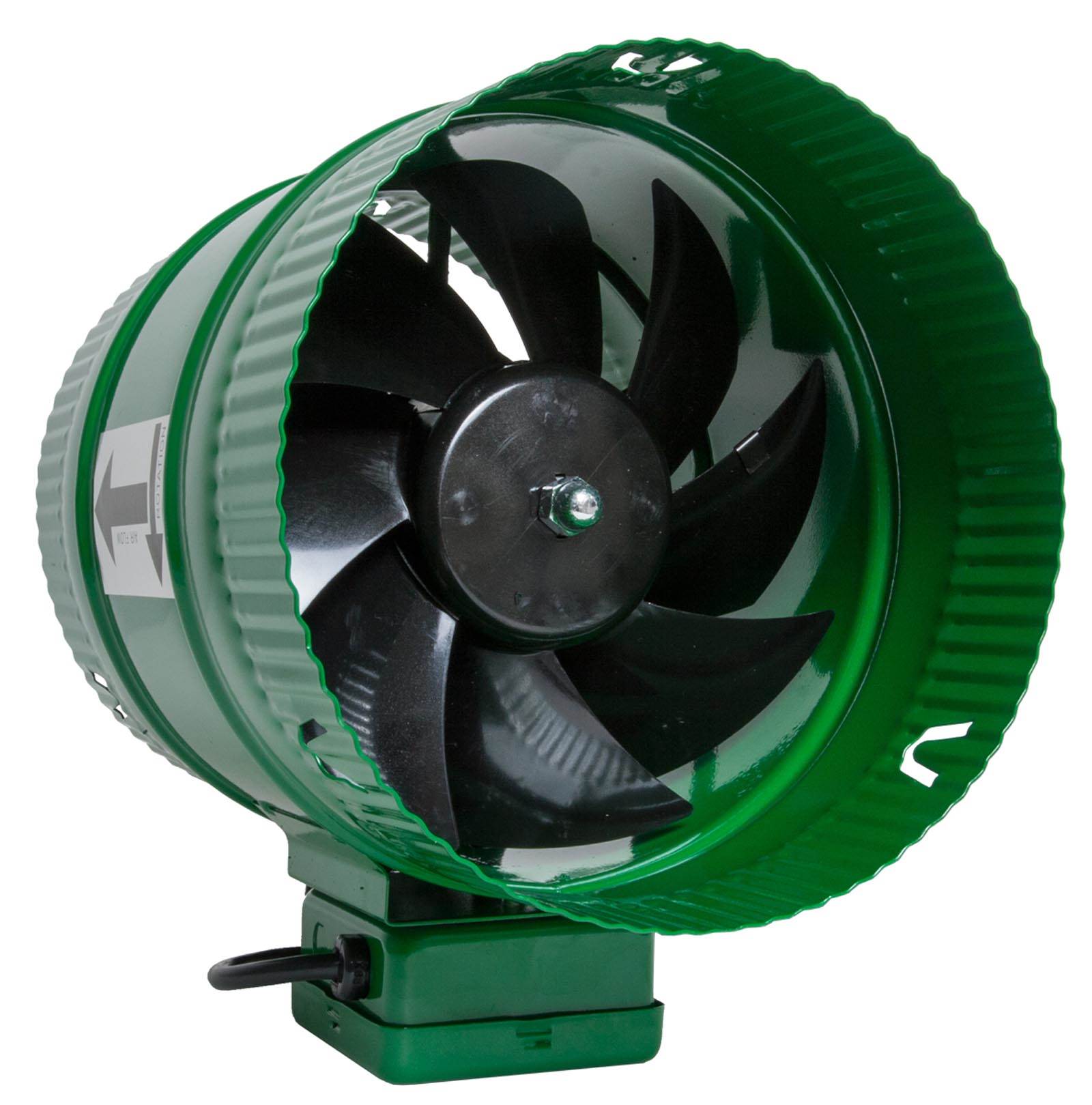 Active Air ACFB8 8 Inch Hydroponics Inline Duct Booster Fan 471 CFM, Green - VMInnovations