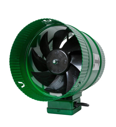 Active Air ACFB8 8 Inch Hydroponics Inline Duct Booster Fan 471 CFM, Green - VMInnovations