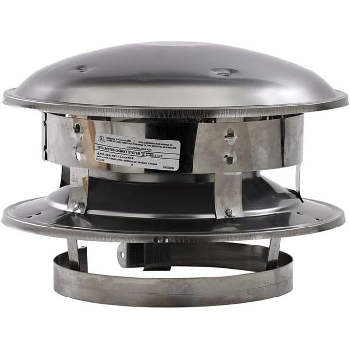 Selkirk 6 Inch SureTemp Chimney Round Top Stainless Steel Cap Silver, 206800